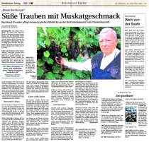 Pressebeitrag 'Süße Trauben mit Muskatgeschmack' MZ 24.09.2003